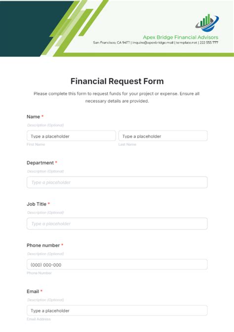 Request For Financial Information Template