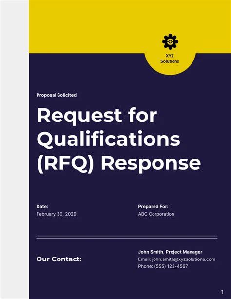 Request For Qualifications Response Template