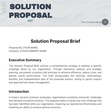 Request For Solution Template