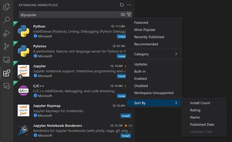 required extensions for vs code