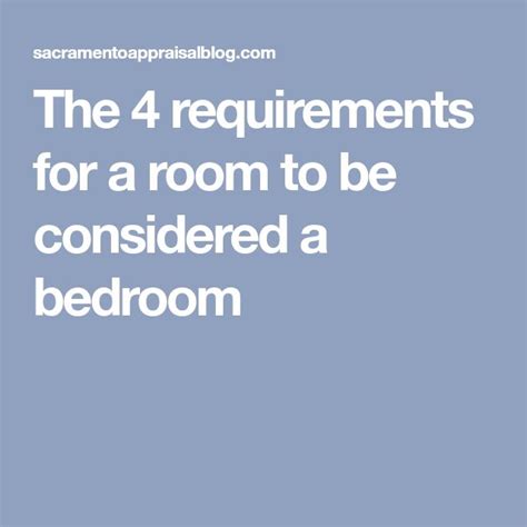 Requirements For A Room To Be Considered A Bedroom