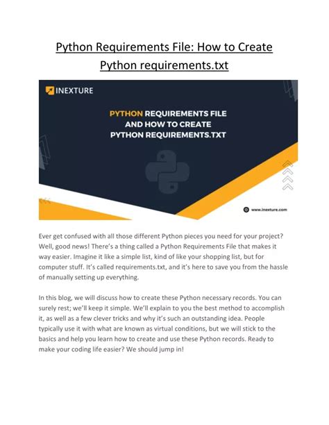 Requirements File Python Create