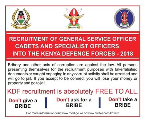 requirements for kdf recruitment