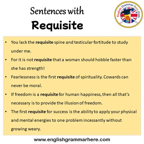 requisite meaning in english with example