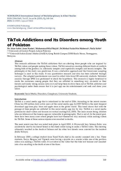 research about tiktok addiction