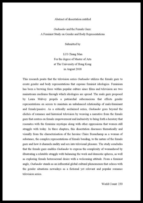 research dissertation example