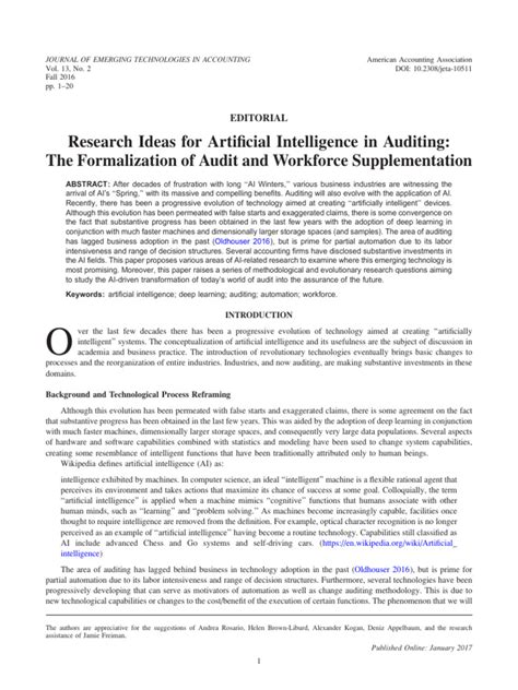 Application of artificial intelligence (AI) in financial audit