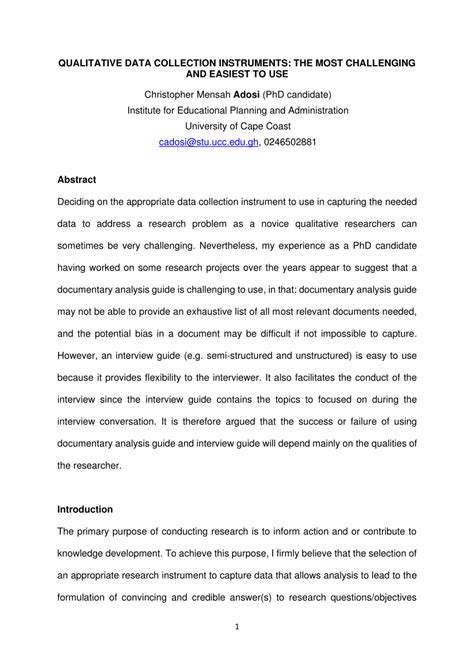 research instruments examples qualitative