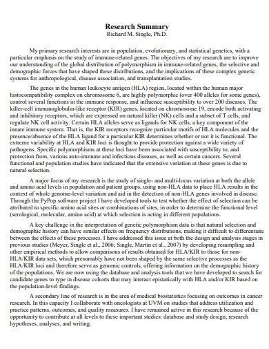 research overview example pdf
