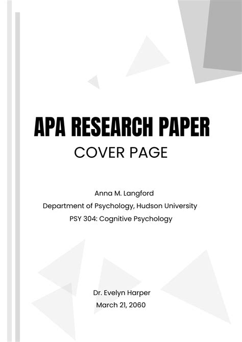 Research Paper Cover Page Example