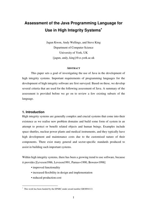 research paper on java programming language pdf