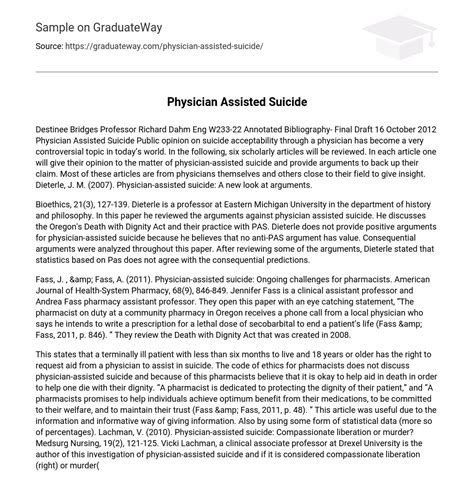 research paper on physician assisted death