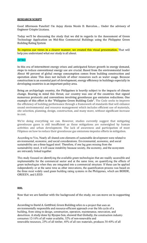 research presentation script example