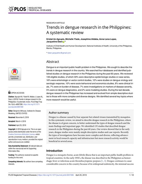 research title about dengue