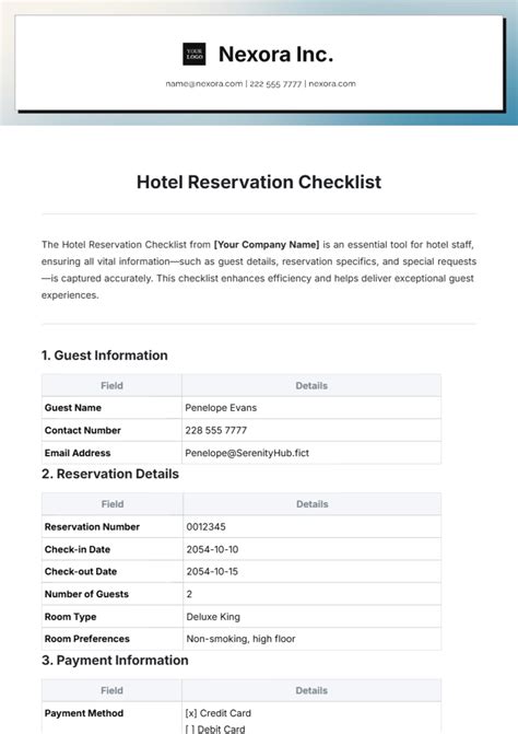 reservation guide