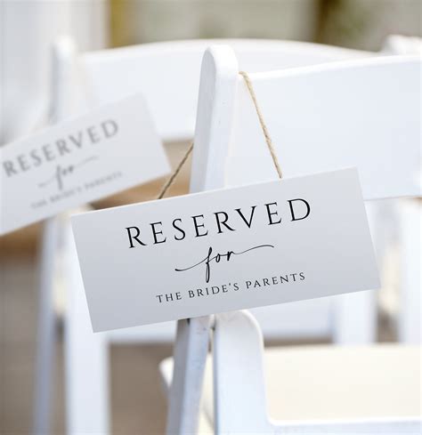 21+ Reserved Sign Wedding