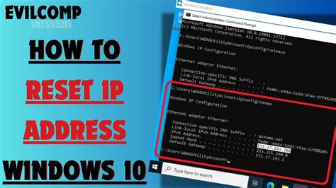Reset Ip Address Windows 10