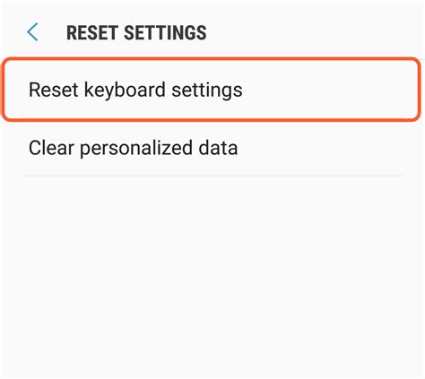 reset keyboard settings android