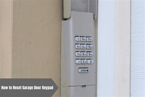 Reset Keypad Code Garage Door Opener