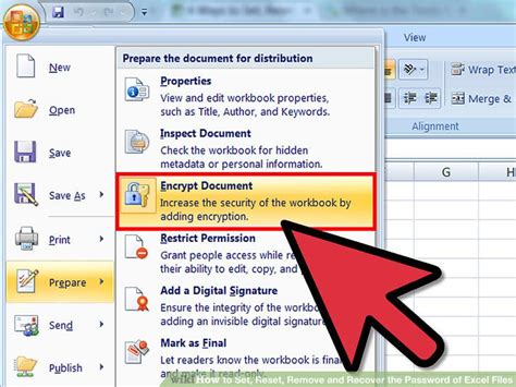 reset password excel workbook