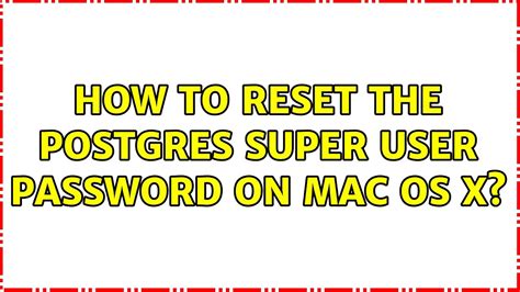 reset postgres password macos
