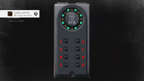 Resident Evil 2 Portable Safe Code Linen Room