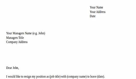 Resign Letter For New Job ation Example
