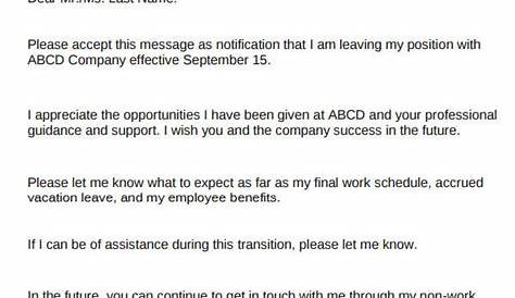 FREE 6+ Sample Email Resignation Letter Templates in PDF