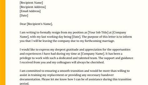 Resignation Letter Format For School Teacher Due To