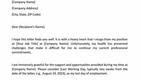 Resignation Letter Format In English Word Short Immediate Templates At