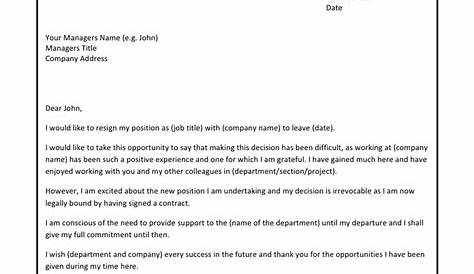 Resignation Letter Format In Word File Free s Templates & Samples PDF
