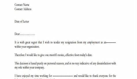 Resignation Letter Pdf In India Format Word Download dia VLETERE