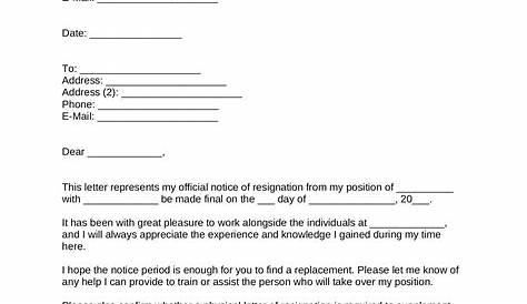 Resignation Letter Sample Email Subject Line For Slideshare