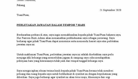 Resignation Letter Sample Malaysia Format