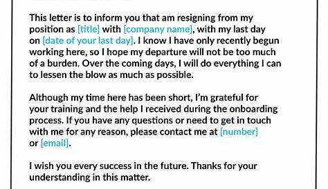 Resignation letter Tips and Sample Templates Marketing