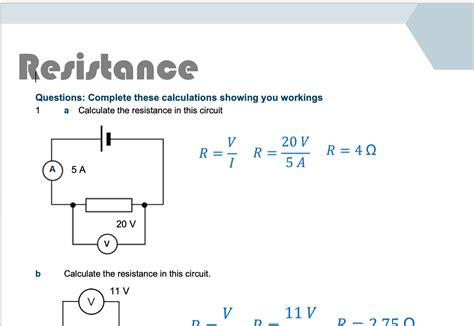 Resistor Formula Potential Difference