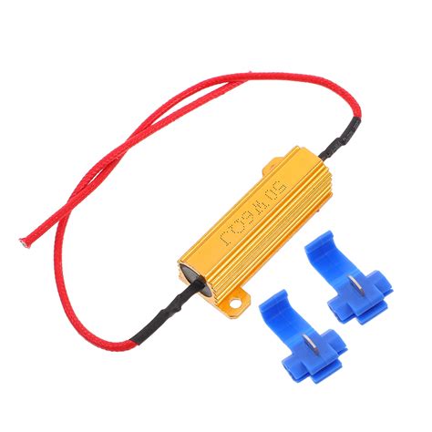 4 PCS Load Resistor,LED Turn Signal Resistor Flasher Adaptor with Wire and Clip,50W