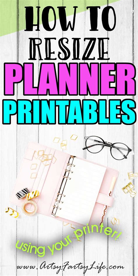 Resize Planner Printable Stickers