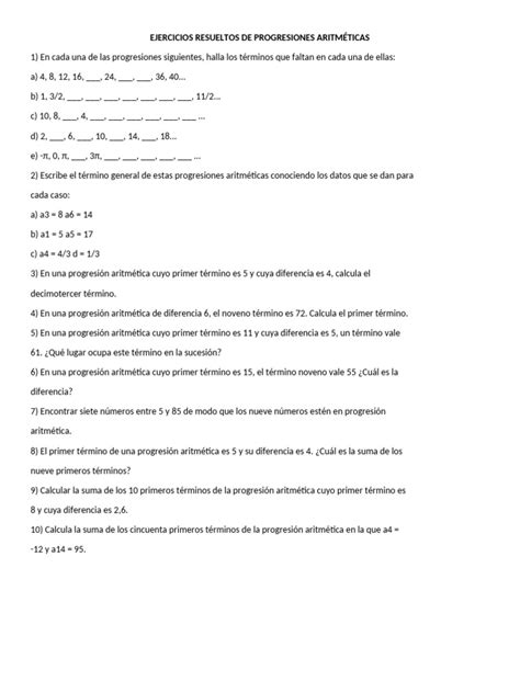Problemas de progresiones aritméticas resueltos paso a paso YouTube