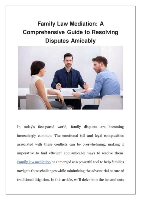 Resolving Disputes Amicably