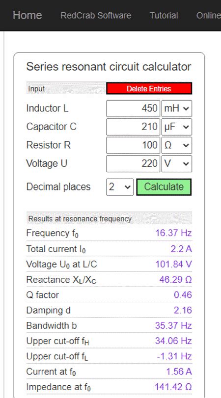 Resonant Loop Calculator