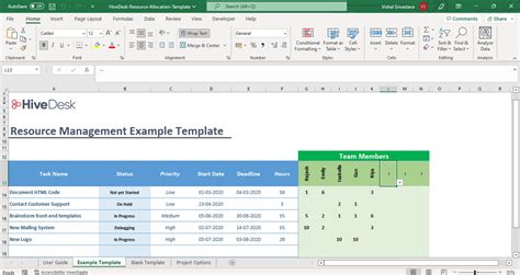 Resources In Excel