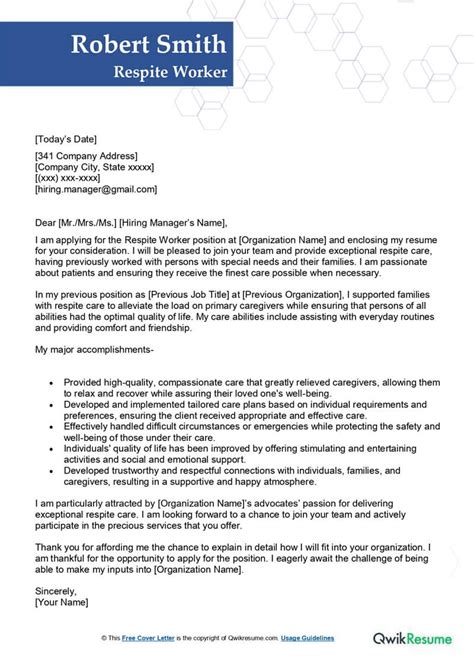 Respite Care Job Application Template