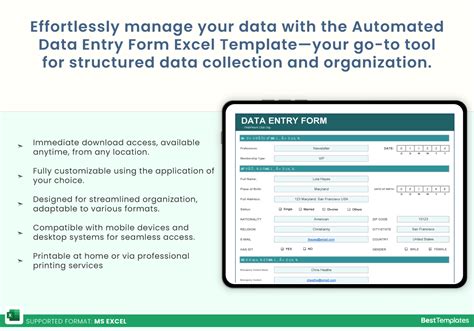 responsive data entry form template