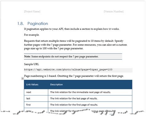 rest api documentation example word