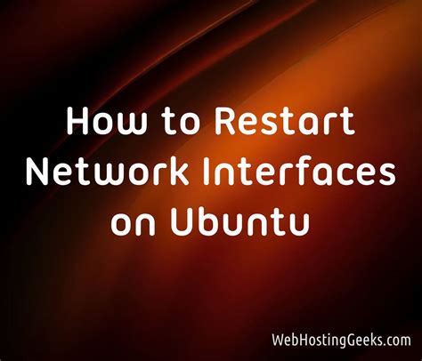 Restart All Network Interfaces Linux