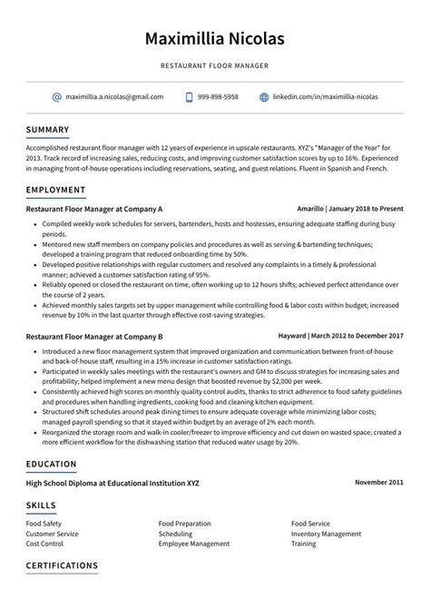 FREE 42+ Manager Resume Templates in MS Word