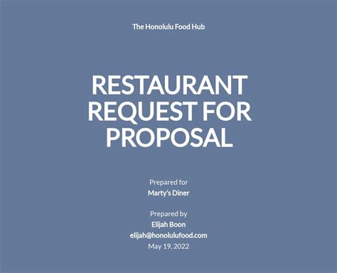 Restaurant business proposal template