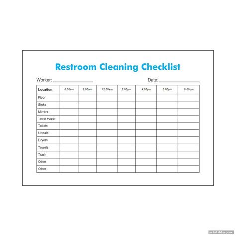Washroom checklist Fill out & sign online DocHub