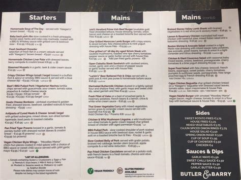 restaurant barry menu